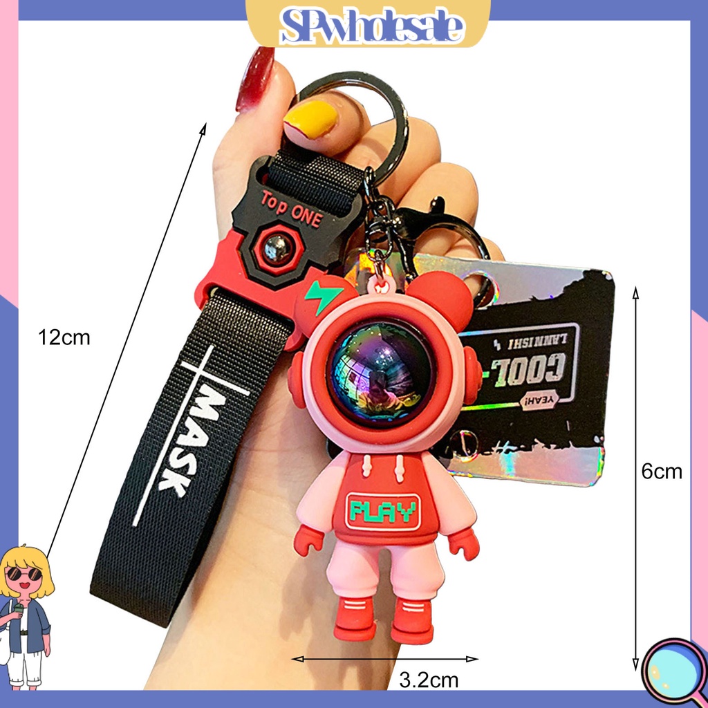 <SPwholesale> Móc Khóa Hình Gấu Bằng Nhựa PVC Chống Rơi Phối Tua Rua Dễ Thương