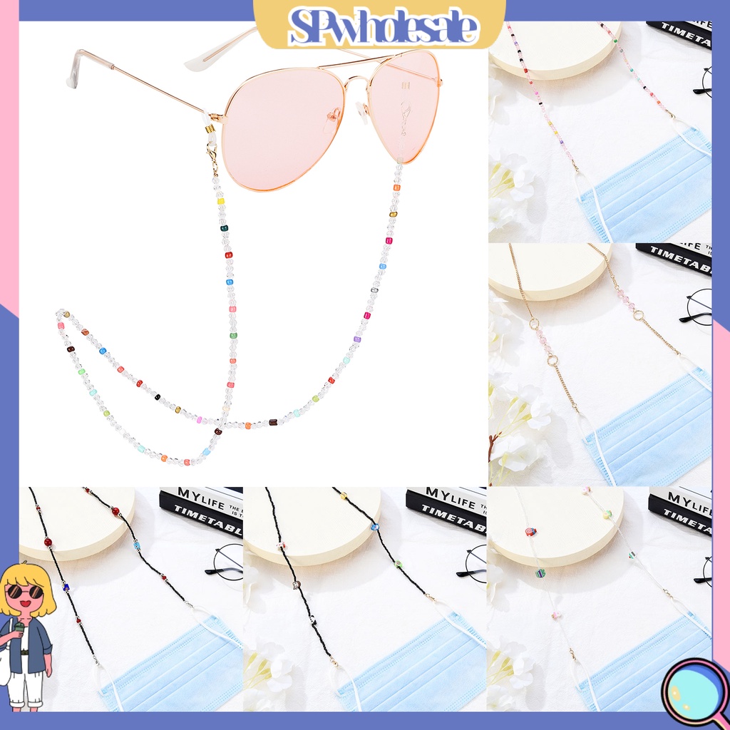 &lt;SPwholesale&gt; Dây Đeo Giữ Mắt Kính Đính Hạt Thủy Tinh Có Thể Điều Chỉnh Đa Năng