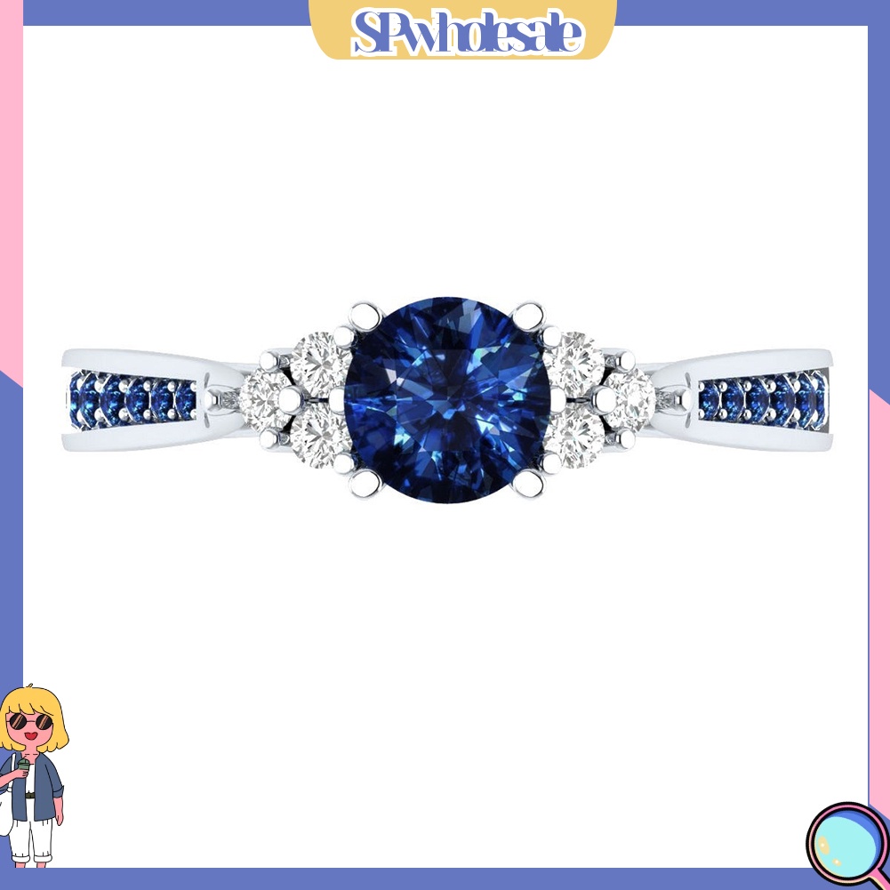 <SPwholesale> Nhẫn Đính Hôn Đính Đá Zircon Lấp Lánh Thời Trang Cho Nữ