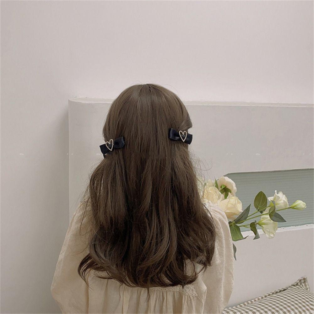 Kẹp Tóc Nơ Bướm Trái Tim Rỗng Phong Cách Lolita Hàn Quốc Cho Nữ
