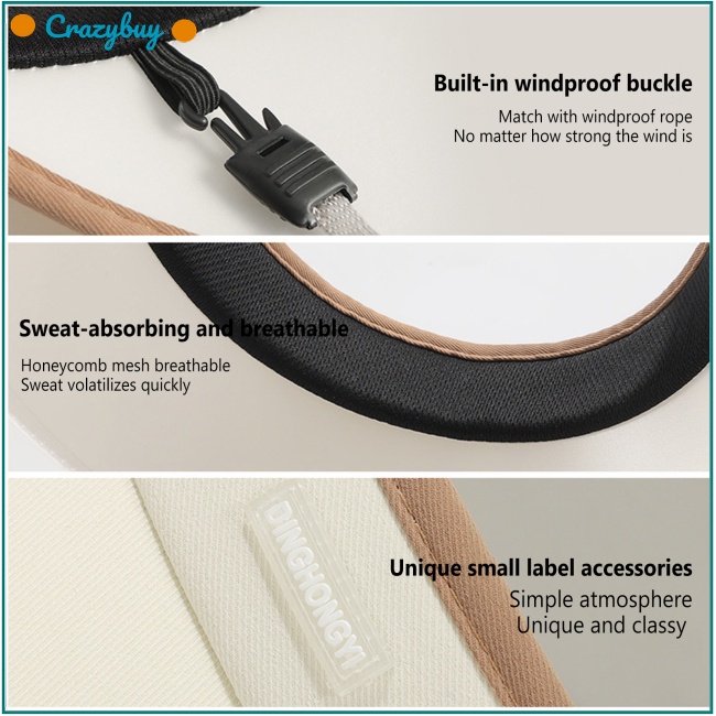 Cr Mũ Chống Nắng Mùa Hè Hấp Thụ Mồ Hôi Thoáng Khí Kèm Dây Đeo Tùy Chỉnh Tiện Dụng Cho Nữ