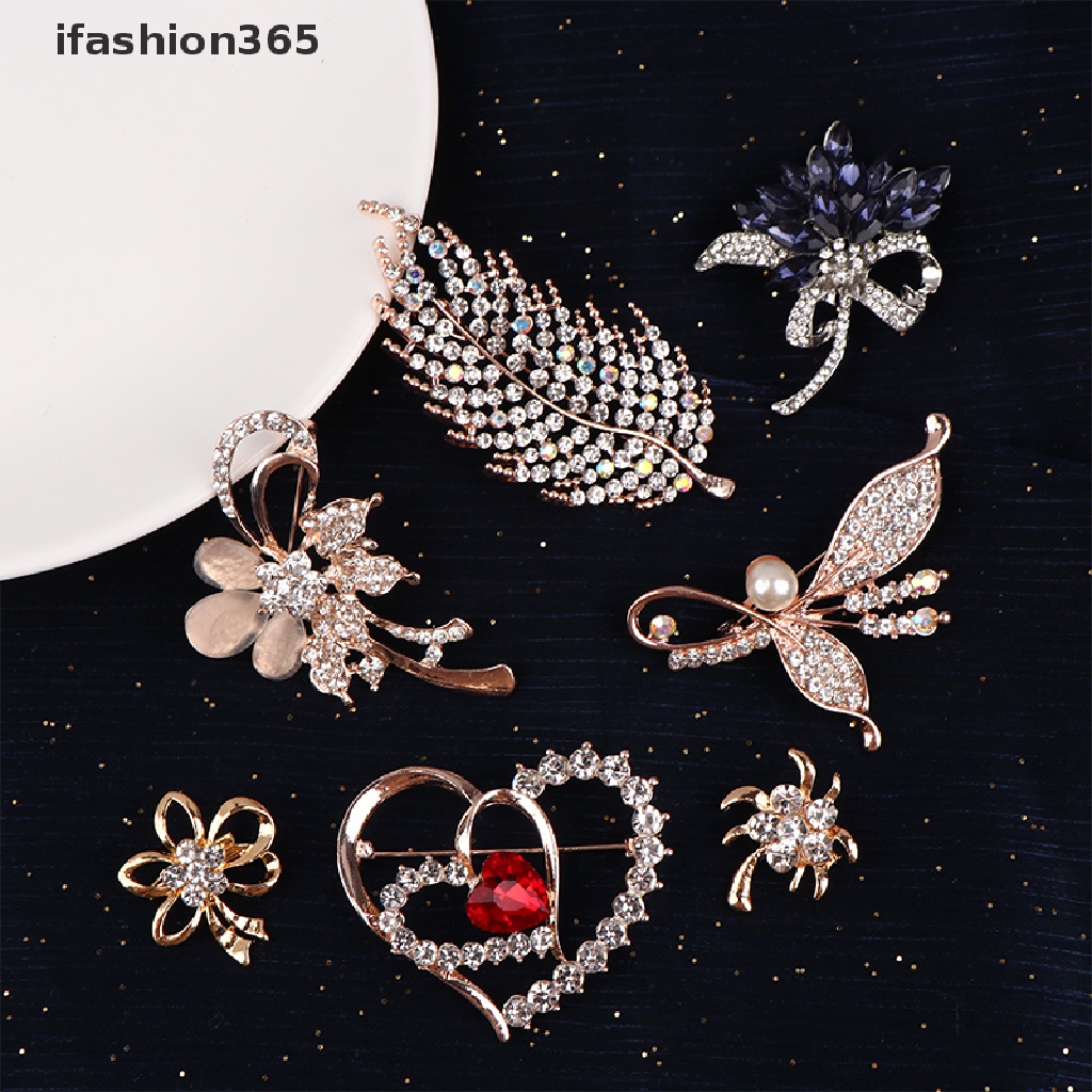 Ghim Cài Áo Hình Hoa / Động Vật Đính Đá / Ngọc Trai Thời Trang Cho Nữ ifashion365