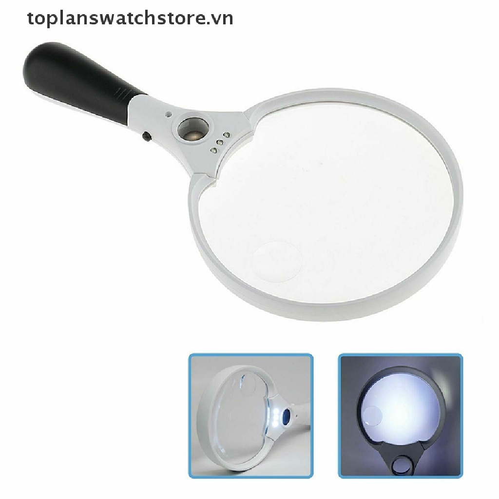 Kính Lúp Cầm Tay Phóng To 25X 3 Bóng LED Siêu Nhẹ Tiện Dụng