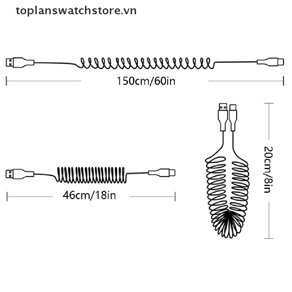 Cáp Sạc Nhanh Type C 66W 5A Micro Cho Điện Thoại Dùng Trong Xe Hơi