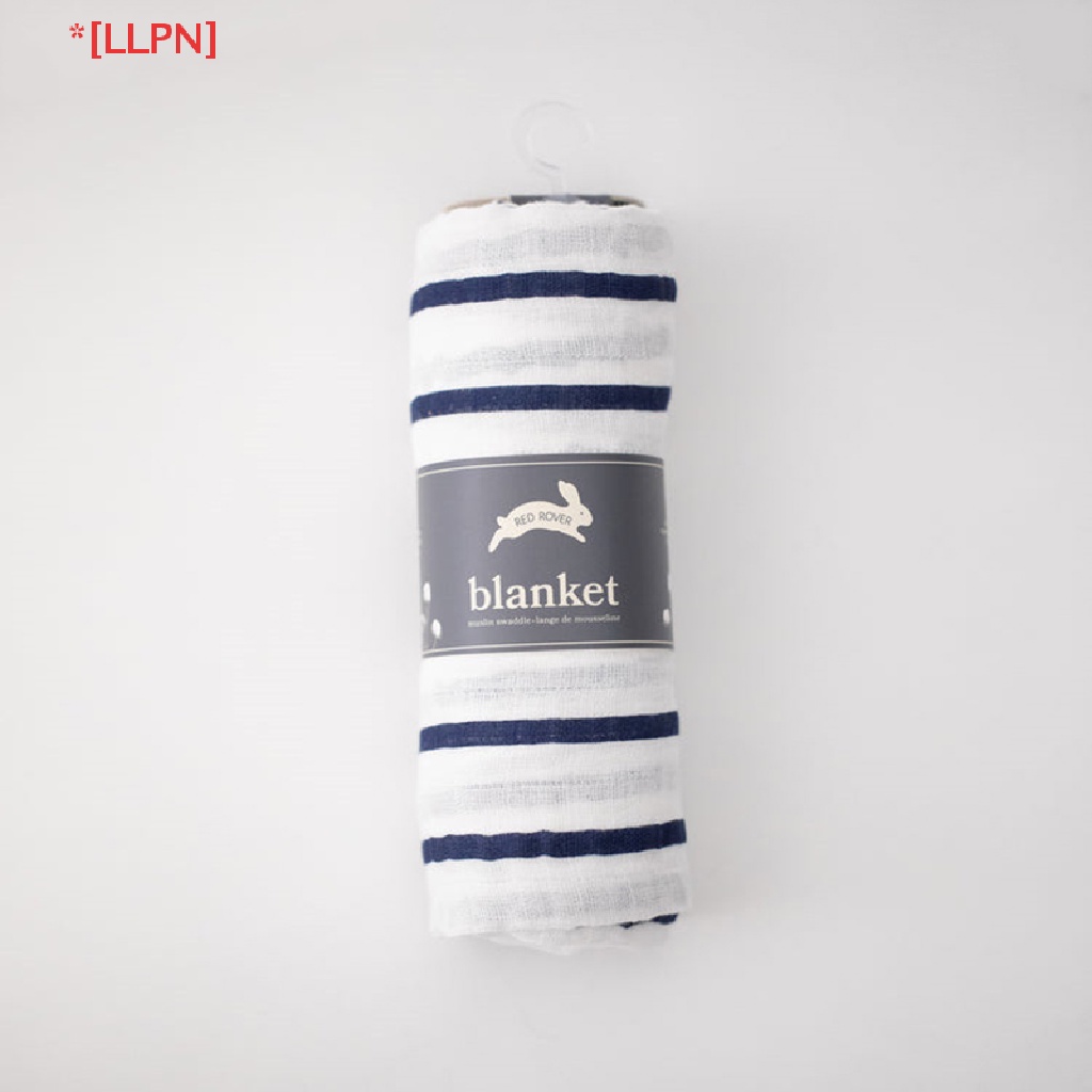 [loyaltysun] Chăn Quấn Em Bé Sơ Sinh Bằng Cotton Kẻ Sọc Hải Quân Muslin