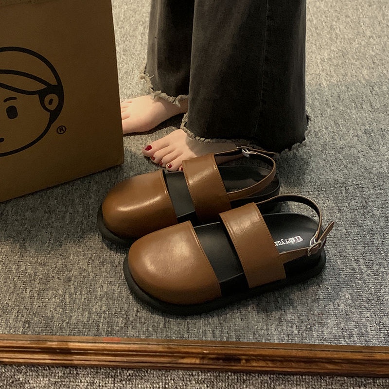 Giày Sandal Hở Ngón Đế Dày Mềm Mại Thoáng Khí Phong Cách Retro Thời Trang Cao Cấp Cho Nữ