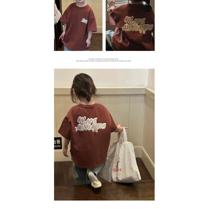 Áo Thun Tay Ngắn Dáng Rộng Phong Cách Hàn Quốc Thời Trang Xuân Hè 2023 Dành Cho Bé Gái