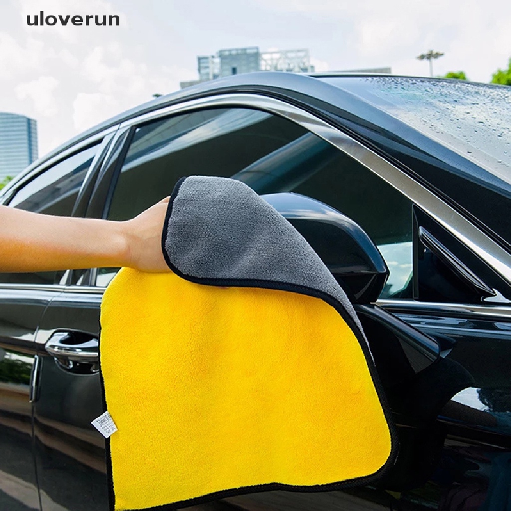 Uloverun Khăn Lông Cừu San Hô Dày Hai Mặt Siêu Thấm Hút Màu Sắc Ngẫu Nhiên vn