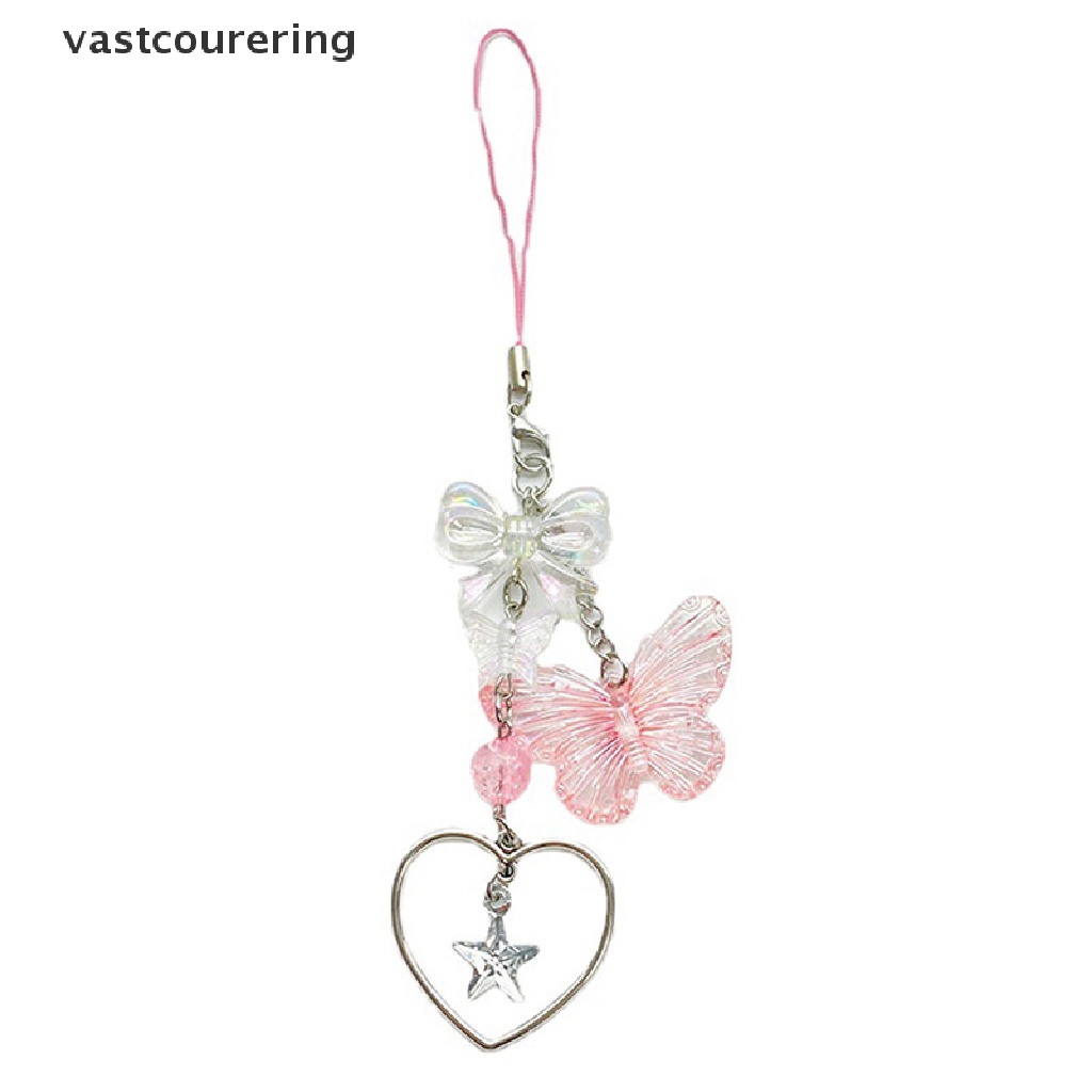 Vast New Pink Y2K Móc Chìa Khóa / Túi Xách / Điện Thoại Hình Nơ Chữ Ch Làm Thủ Công DIY