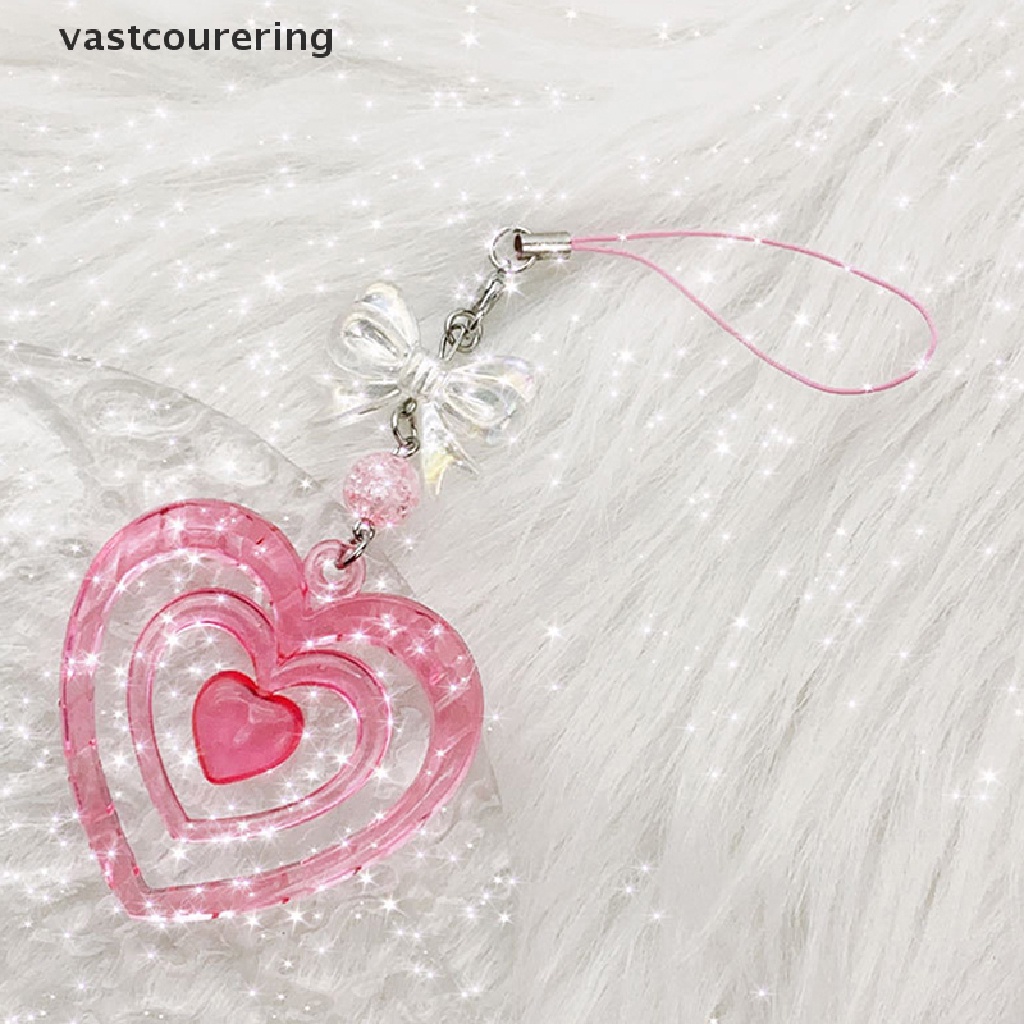 Vast New Pink Y2K Móc Chìa Khóa / Túi Xách / Điện Thoại Hình Nơ Chữ Ch Làm Thủ Công DIY