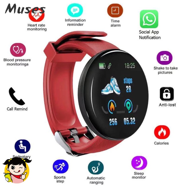 Đồng Hồ Thông Minh Màn Hình Màu 1.3-inch Chống Thấm Nước Ip65 Chuyên Dụng Cho Nam Và Nữ