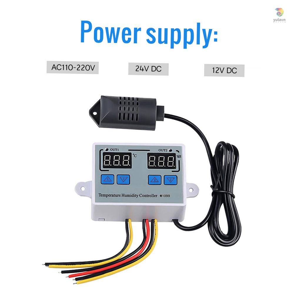 Bộ Điều Khiển Nhiệt Độ Và Độ Ẩm Kỹ Thuật Số W1099 AC110-220V Cho Tủ Lạnh