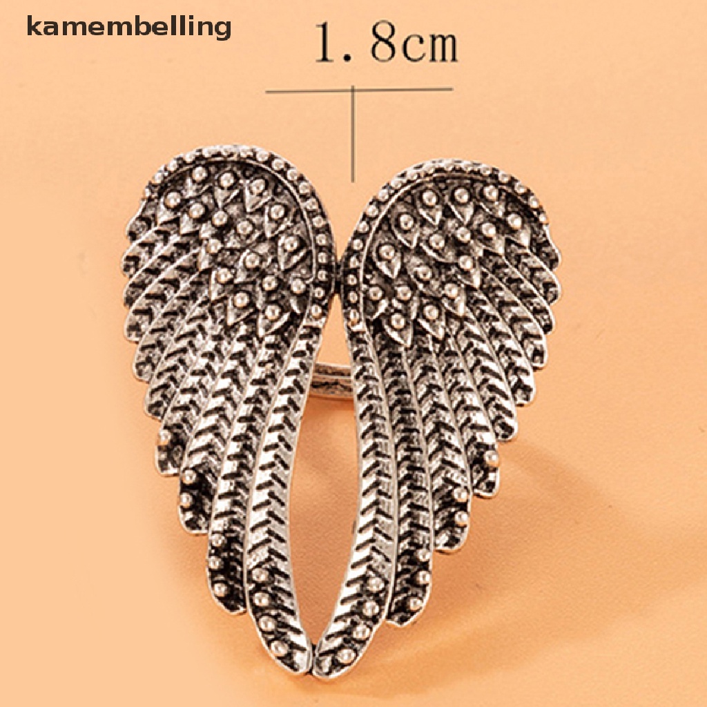 Kamembelling Nhẫn Hình Cánh Thiên Thần Phong Cách Punk Hip Hop Cổ Điển Có Thể Điều Chỉnh Thích Hợp Làm Quà Tặng Cho Nữ