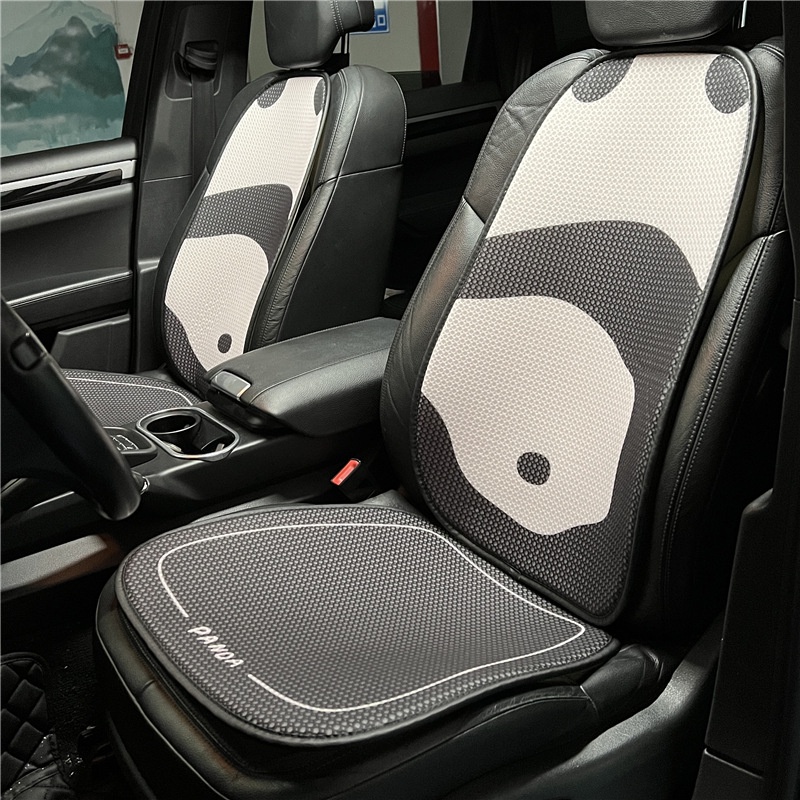 Cute Panda Car Cushion Honeycomb Breathable Comfortable Car Seat Cushion Creative Cartoon Summer Car Universal Car seat decorative pad car interior accessories