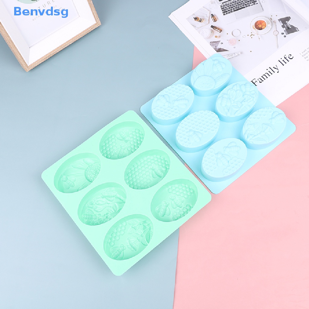 1 Khuôn Làm Bánh / Xà Phòng Handmade 6 Ô Hình Oval Bằng Silicone