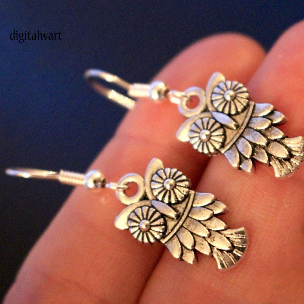 Kỹ Thuật Số| 1 Đôi Bông Tai Móc Hình Chim Cú Bằng Hợp Kim Kẽm Phong Cách Bohemian Dành Cho Nữ