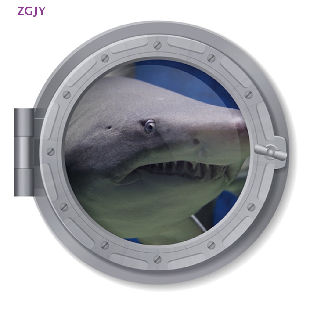 Sticker Dán Tường Nhà Tắm Chống Thấm Nước Hình Cá Mập Dưới Nước Độc Đáo Mới