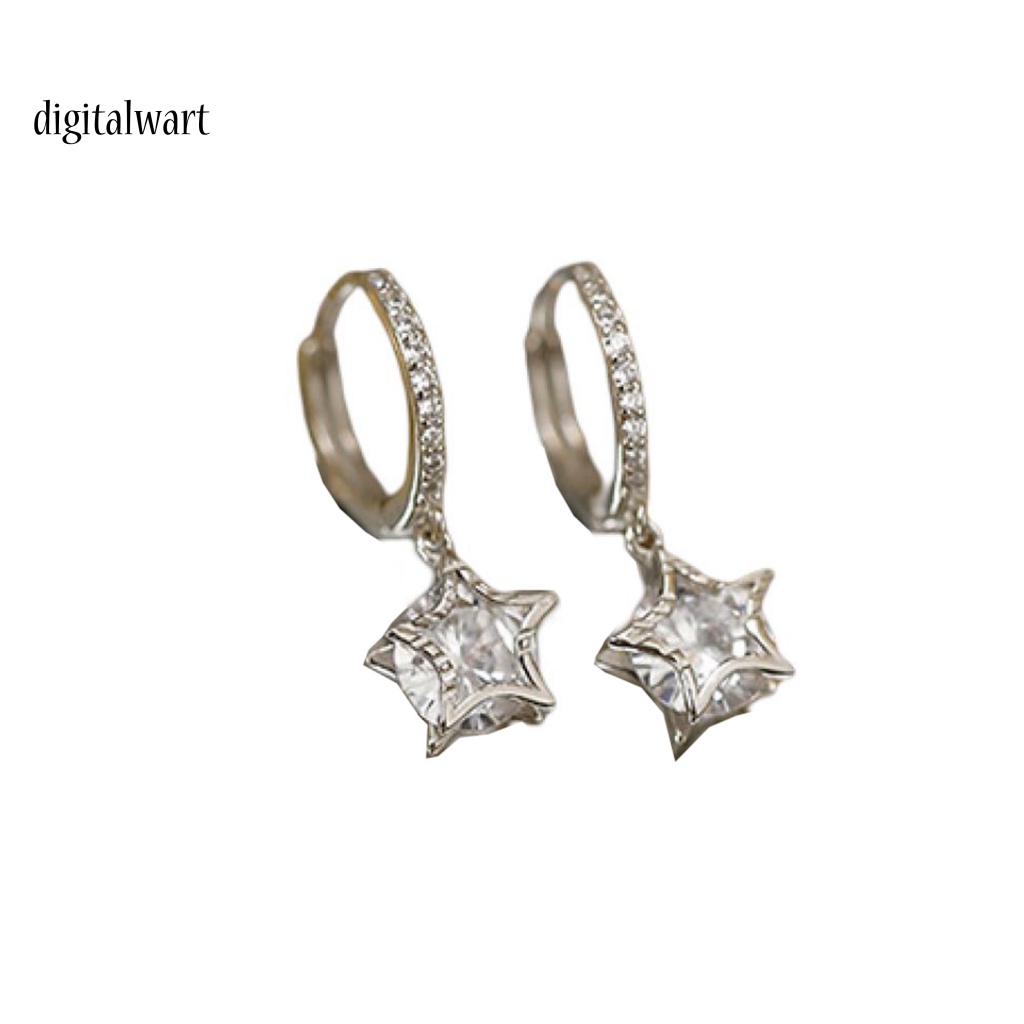 Kỹ Thuật Số| 1 Đôi Bông Tai Dáng Dài Hình Ngôi Sao Đính Đá Lấp Lánh Phong Cách Retro