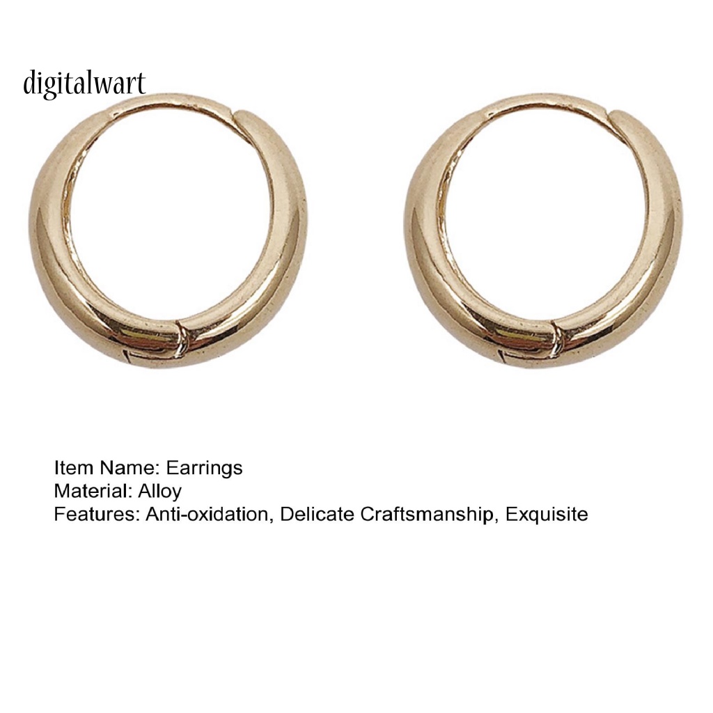 Kỹ Thuật Số| 1 Đôi Bông Tai Tròn Mạ Điện Hình Giọt Nước Dày Dặn Thời Trang