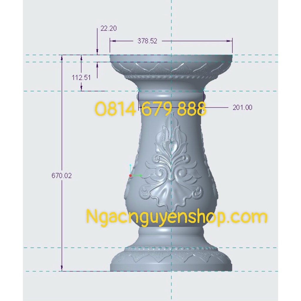 Khuôn Đúc Chân Đôn Tròn Xoay Cao 67 - Kê chậu cảnh hoặc mặt bàn
