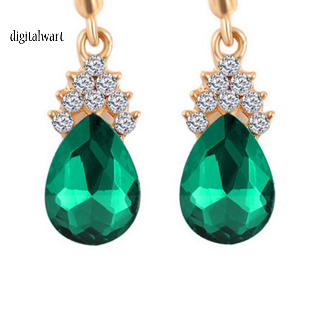 Kỹ Thuật Số| Bộ Trang Sức 2 Món Bằng Đồng Đính Đá Zircon Hình Giọt Nước