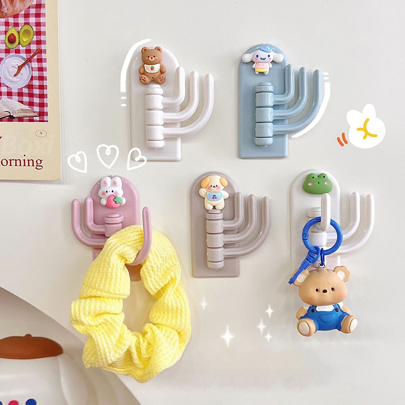Móc Treo Chìa Khóa Gắn Tường Không Cần Khoan Họa Tiết Hoạt Hình Sáng Tạo Cho Học Sinh