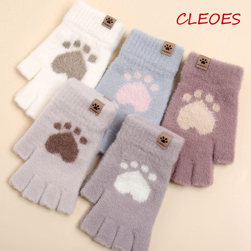 Găng Tay Hở Ngón Mùa Thu Đông Mềm Mại Bảo Vệ Tay Cho Nữ