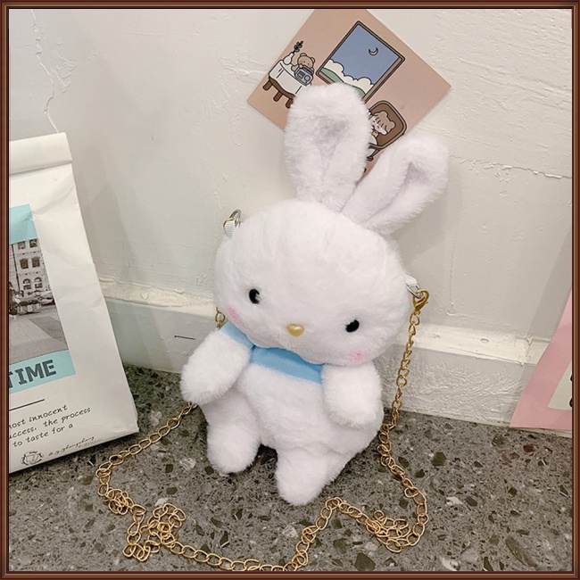 Túi Đeo Chéo Vai Hình Thỏ Hoạt Hình Có Khóa Kéo Thời Trang Dễ Thương Cho Nữ