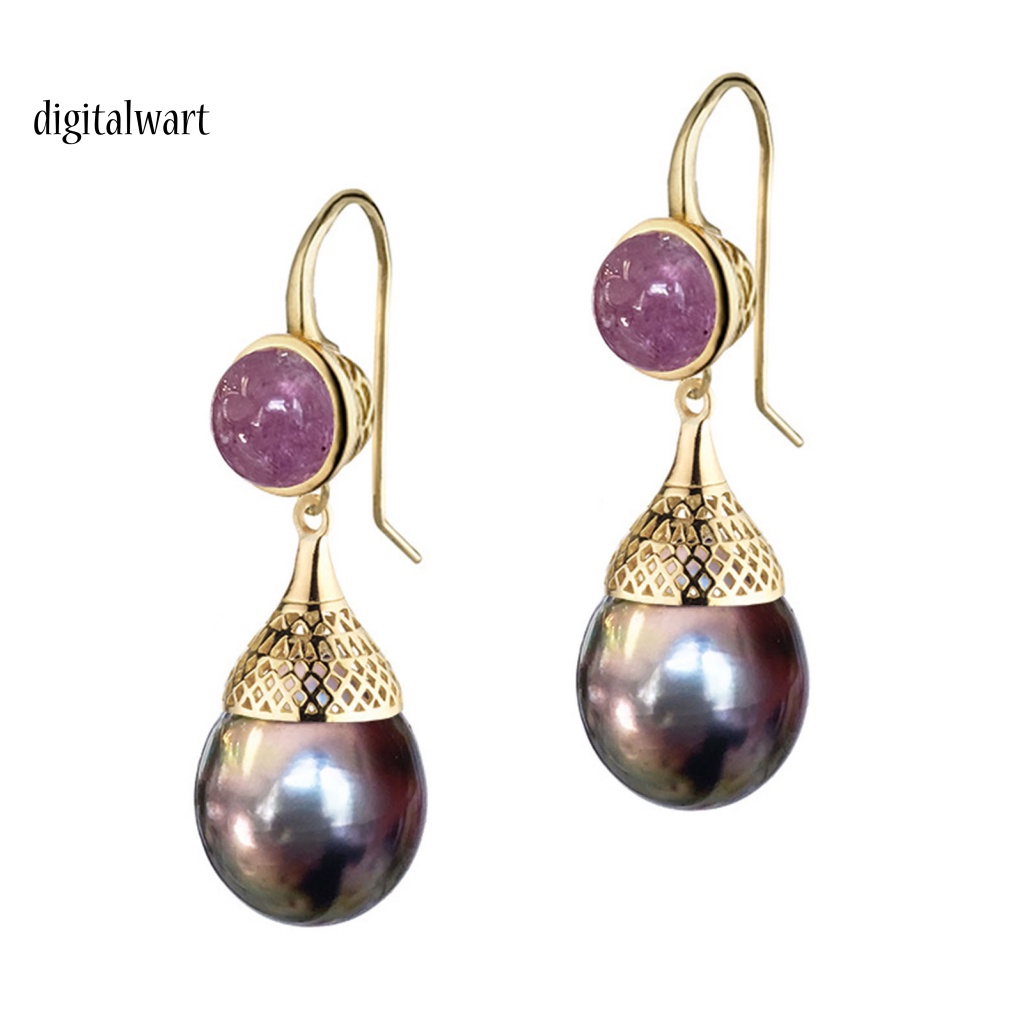 Kỹ Thuật Số| 1 Đôi Bông Tai Hình Giọt Nước Trong Suốt Đính Đá Phong Cách Retro Dành Cho Nữ