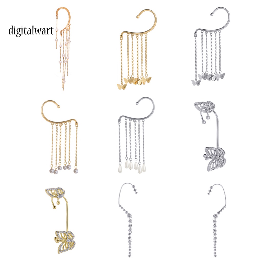 Kỹ Thuật Số| 1 Bông Tai Dài Hình Bướm Đính Đá Lấp Lánh Dành Cho Nữ