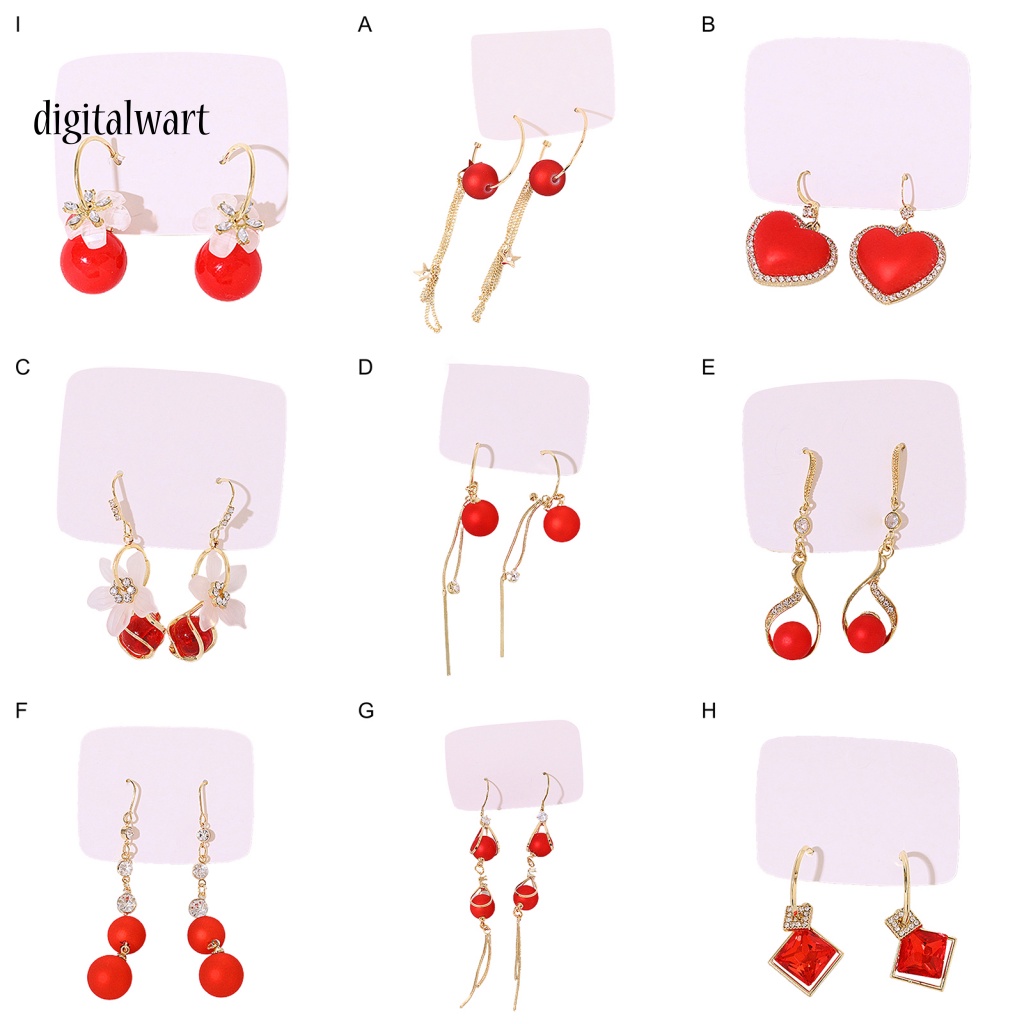 Kỹ Thuật Số| 1 Đôi Bông Tai Dáng Dài Đính Hạt Thanh Lịch Cho Nữ