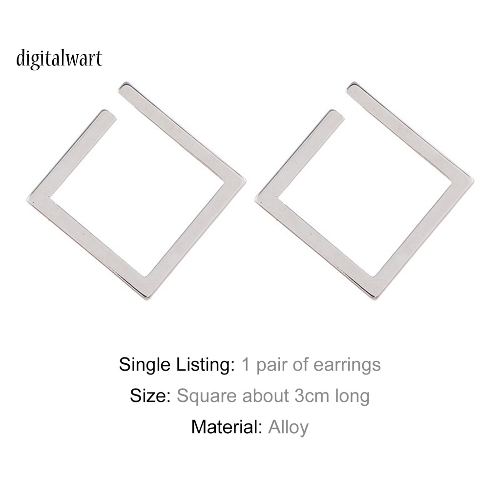 Kỹ Thuật Số| 1 Đôi Bông Tai Xỏ Lỗ Hình Vuông Cỡ Lớn Thiết Kế Tối Giản Thời Trang Cho Nữ