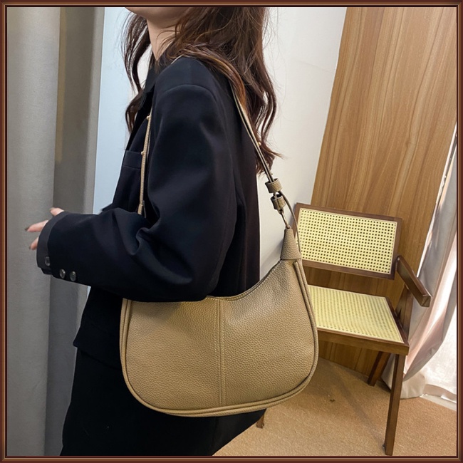 Túi Đeo Vai Bằng Da Nhân Tạo Màu Trơn Phối Khóa Kéo Thời Trang Cho Nữ