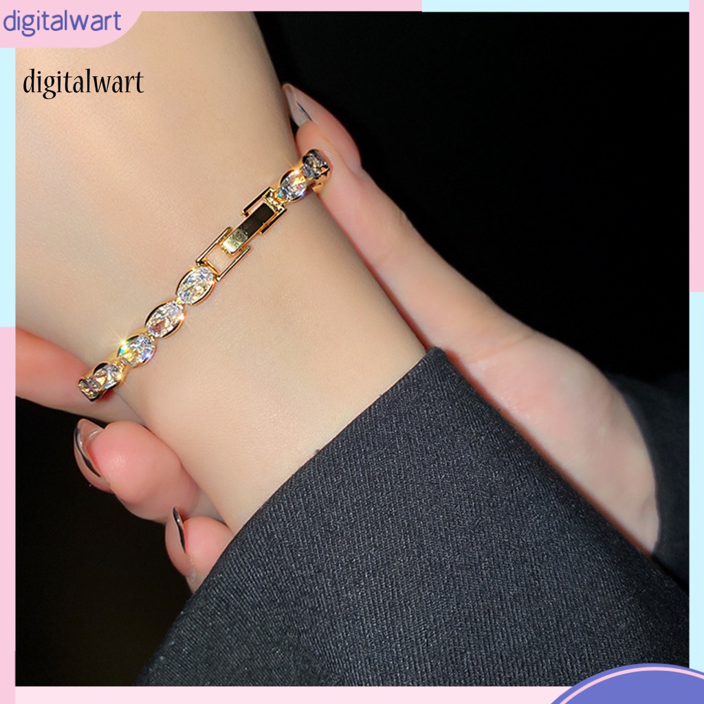 Kỹ Thuật Số| Vòng Tay Đính Đá Zircon Trọng Lượng Nhẹ Lấp Lánh Thời Trang Cho Nữ