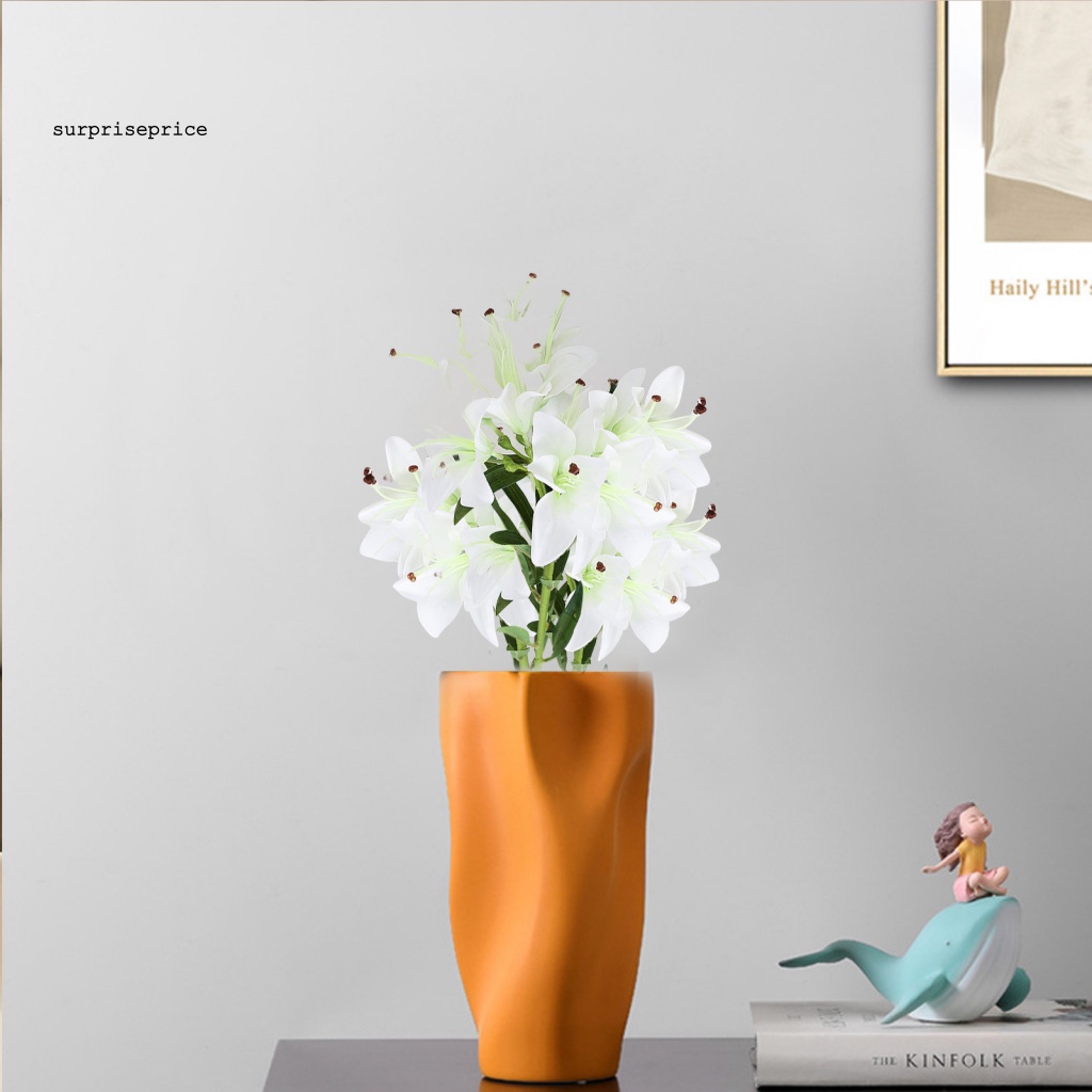 Bó Hoa Lily Cao Su Mềm 10 Đầu Không Phai Màu Chăm Sóc Dễ Sử Dụng Trang Trí Đám Cưới