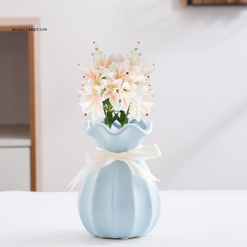 Bó Hoa Lily Cao Su Mềm 10 Đầu Không Phai Màu Chăm Sóc Dễ Sử Dụng Trang Trí Đám Cưới