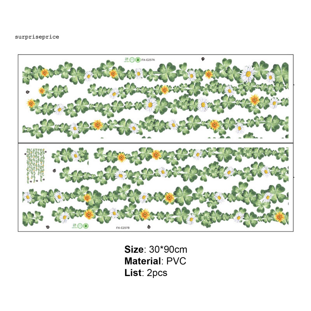 Set 2 Sticker PVC Dán Tường Tự Dính Họa Tiết Dây Leo Trang Trí Nhà Cửa
