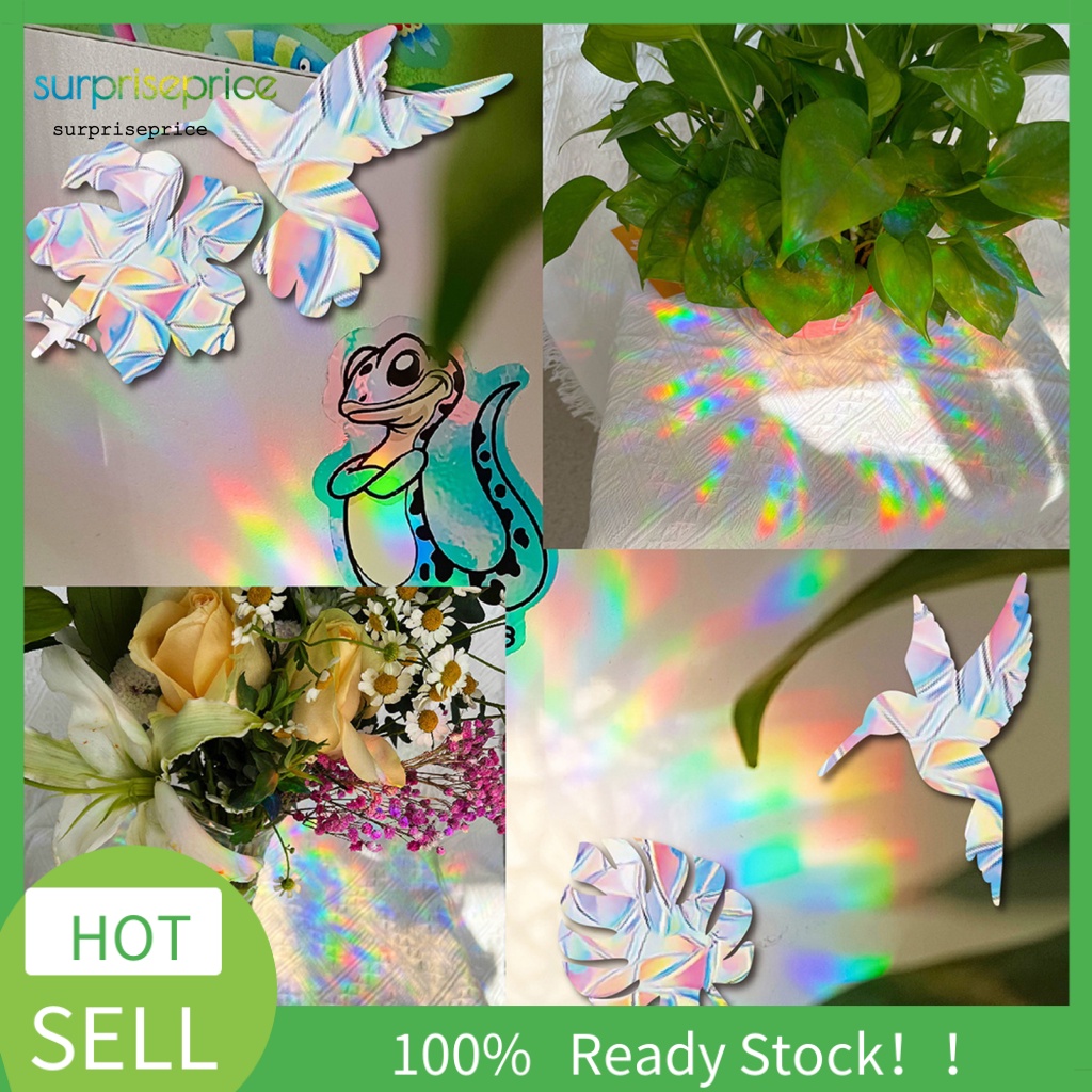 Bộ 2 Miếng Dán Cửa Kính Bằng PVC Chống Va Chạm Chống Hoa Lá Chim Ruồi