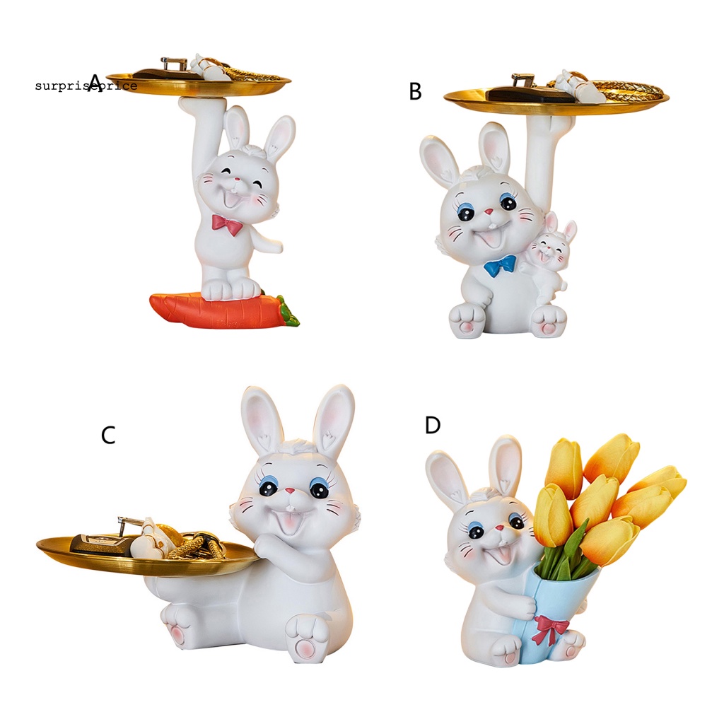 Khay Đựng Chìa Khóa Bằng Nhựa Resin Hình Thỏ Hoạt Hình Tiết Kiệm Không Gian Trang Trí Nhà Cửa / Hành Lang