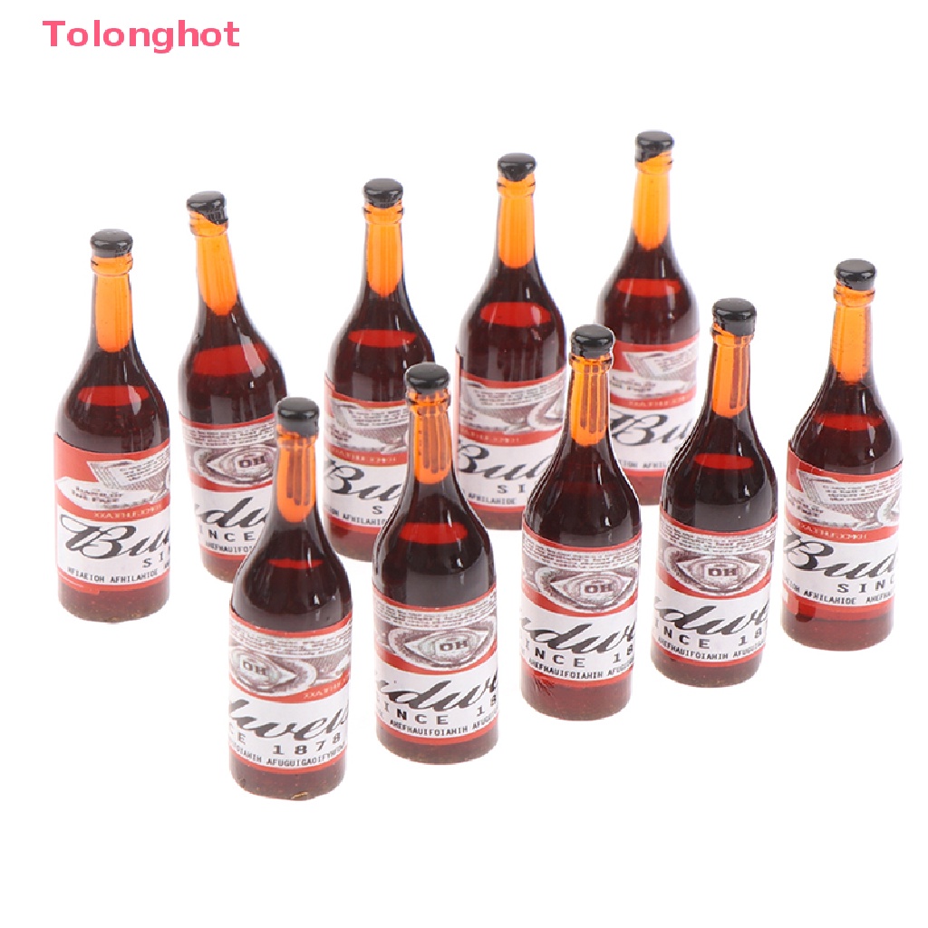 Set 10 Chai Rượu Mini Tỉ Lệ 1 / 12 Dùng Để Trang Trí Nhà Búp Bê