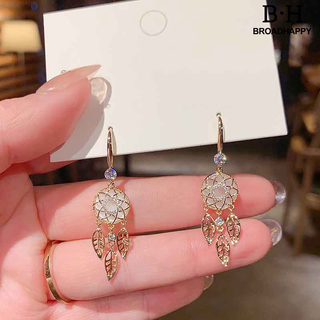 1 Cặp Bông Tai bh.f / 1 Cặp Hình Dreamcatcher Đính Đá Thời Trang