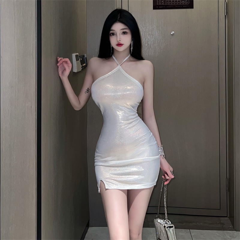 Influencer Đầm Ôm Hông Hai Dây Lấp Lánh Quyến Rũ Cho Nữ