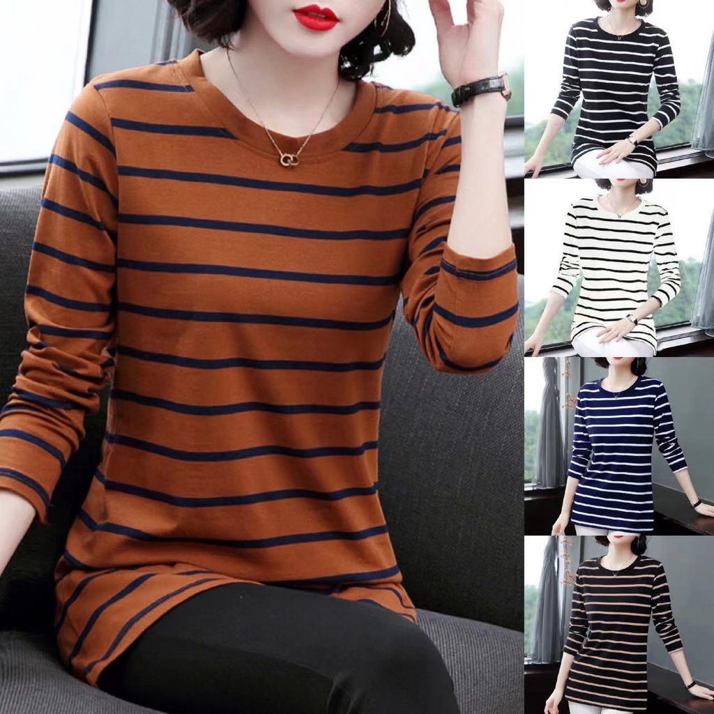 Áo Thun Nữ Dài Tay Dáng Rộng Thời Trang Hàn Quốc