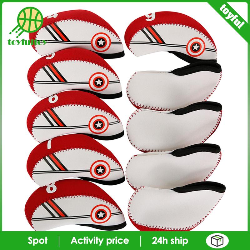Set 10 Vỏ Bọc Đầu Gậy Đánh Golf 4,5,6,7,8,9,AW, PW, Lw, SW