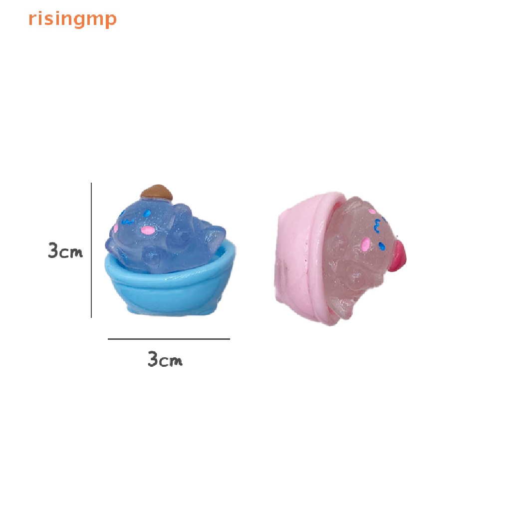 Set 2 Chú Chó Tai To Bằng Nhựa Resin Dạ Quang Dễ Thương Trang Trí Xe Hơi