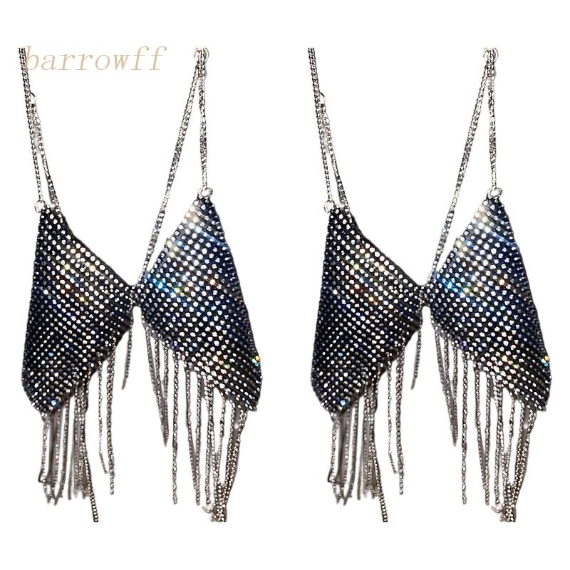 Brroa Áo Ngực Dây Xích Tua Rua Đính Đá Pha Lê Lấp Lánh Quyến Rũ Cho Nữ Đi Tiệc Bãi Biển H