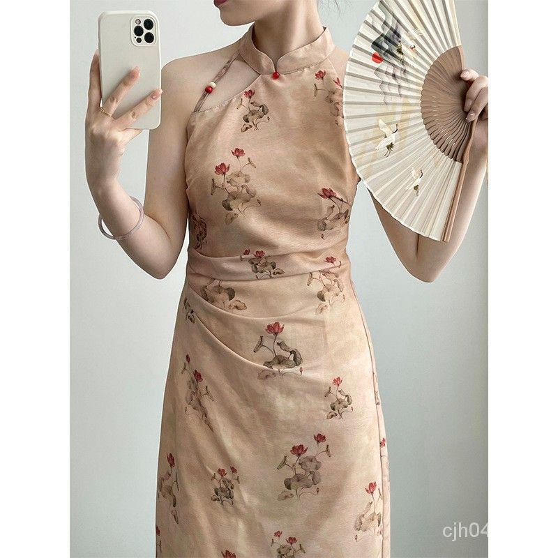 Đầm Sườn Xám Cách Tân Dáng Dài Phong Cách Trung Hoa Thời Trang Mùa Hè Hàng Mới Dành Cho Bạn Nữ