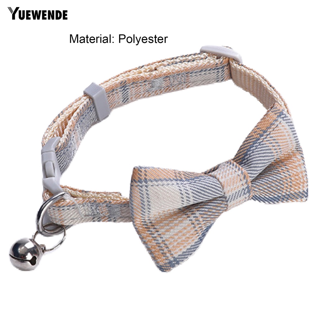 Vòng Cổ Gắn Chuông Họa Tiết Sọc Caro Cho Thú Cưng