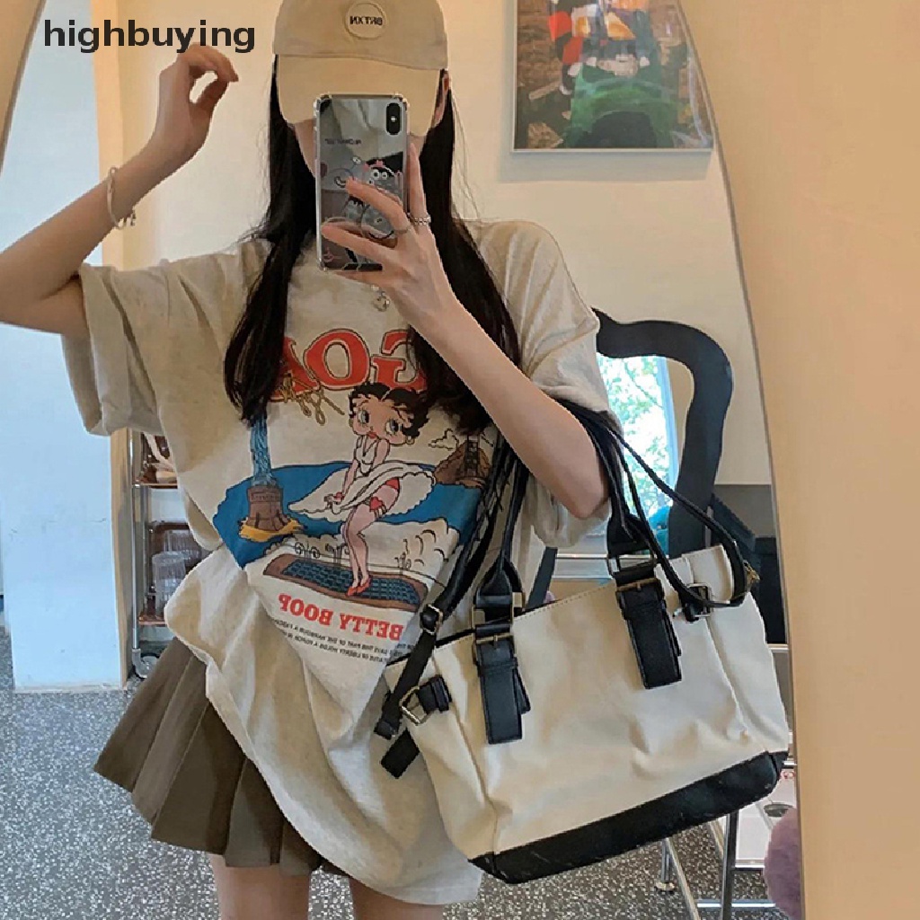 Áo Thun Tay Ngắn Cổ Tròn In Họa Tiết Hoạt Hình Cho Nữ