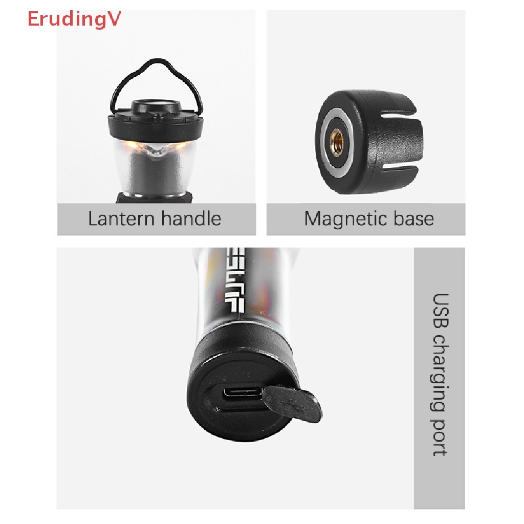 Đèn Pin Cắm Trại 3 Chế Độ Cao Sạc Cổng USB Từ Tính Mang Đi Tiện Dụng